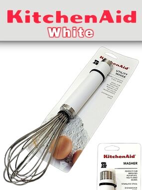 KitchenAid White Stainless Steel Whisk - Wire Balloon Whisk